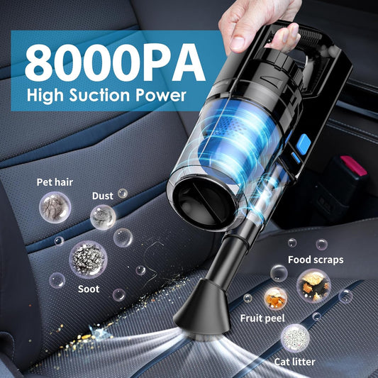 17-Piece Car Detailing Kit for Interior Cleaning, Featuring Handheld Vacuum, Detailing Brushes