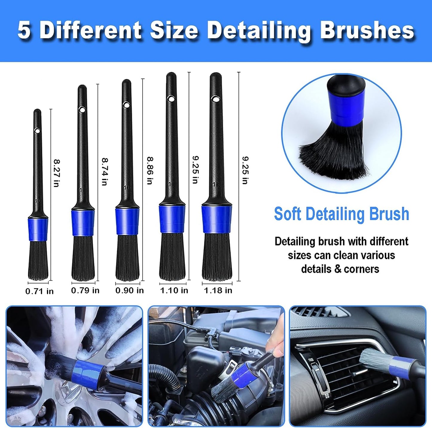 17-Piece Car Detailing Kit for Interior Cleaning, Featuring Handheld Vacuum, Detailing Brushes