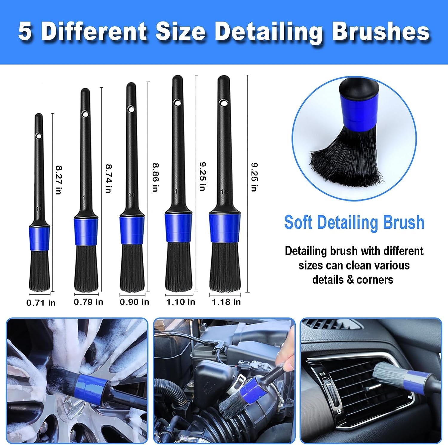 17-Piece Car Detailing Kit for Interior Cleaning, Featuring Handheld Vacuum, Detailing Brushes