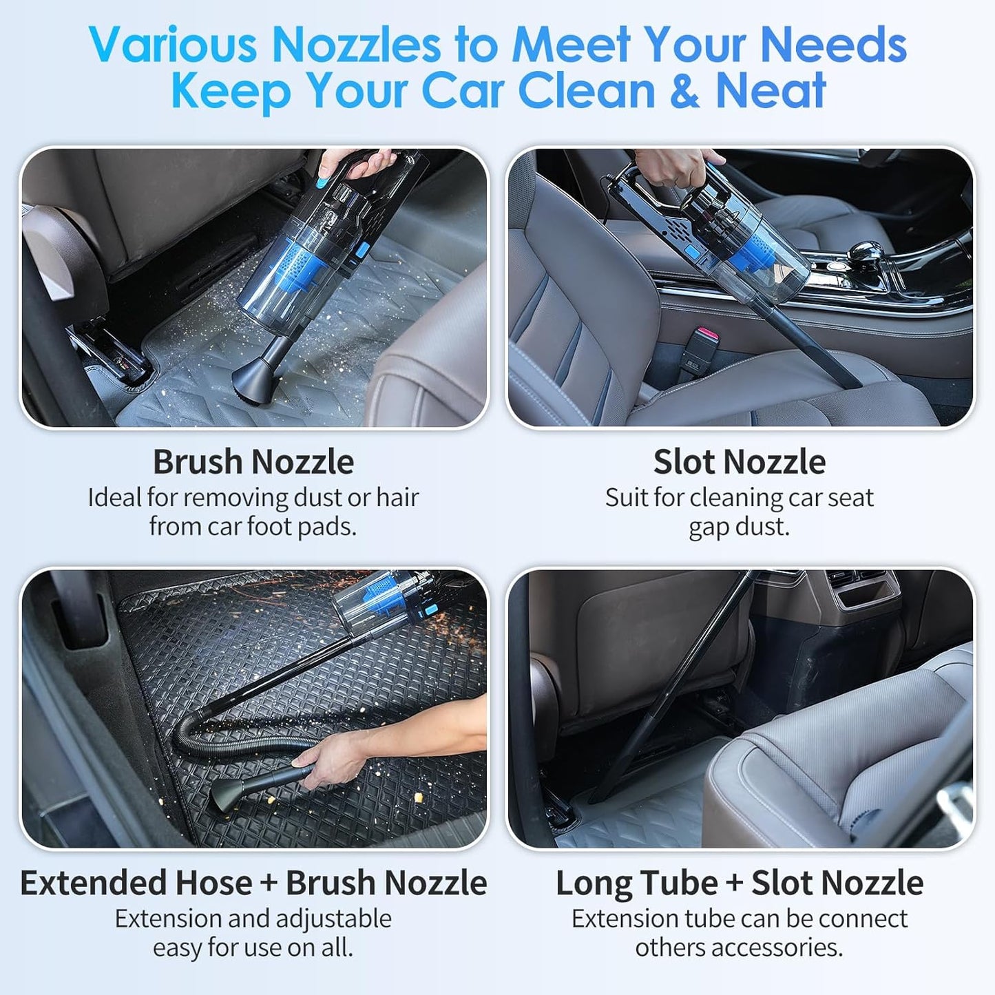 17-Piece Car Detailing Kit for Interior Cleaning, Featuring Handheld Vacuum, Detailing Brushes